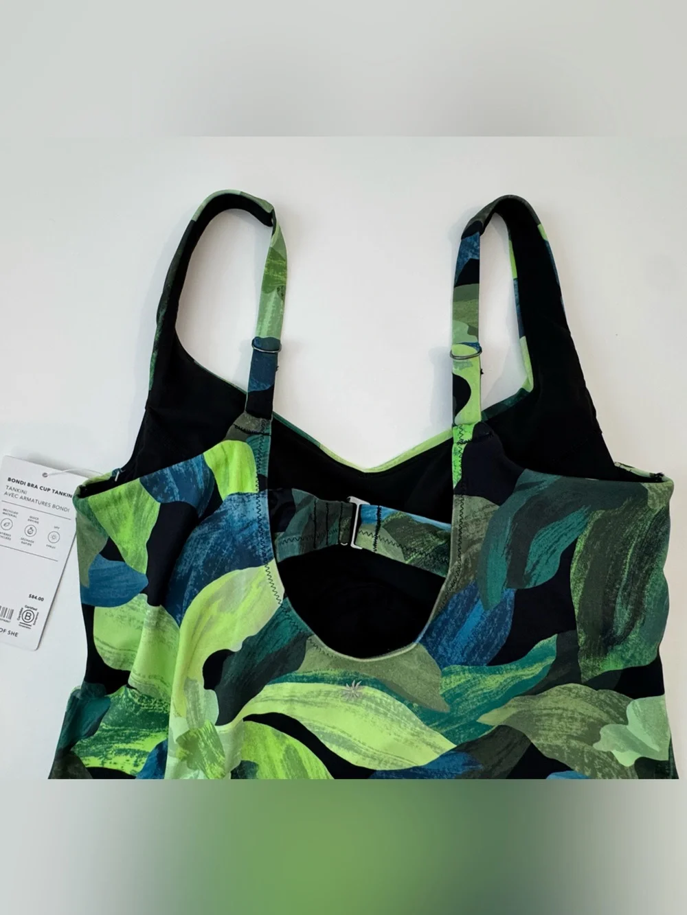 Athleta Bondi Bra Cup Tankini Top | Liana Floral Green | Size 38 B/C - Picture 5 of 6